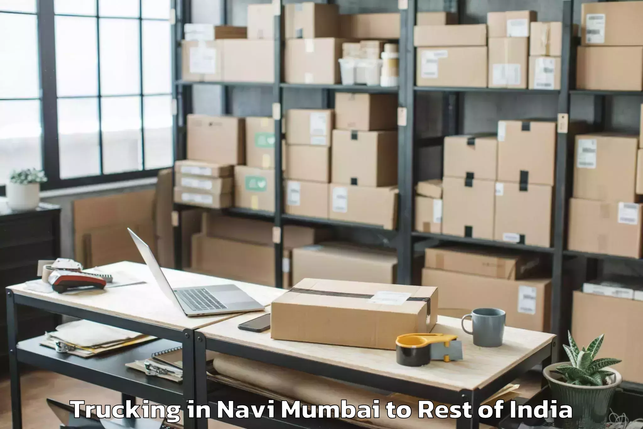 Top Navi Mumbai to Narora Trucking Available